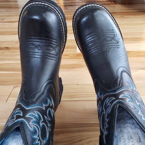 Ariat Fat Baby Cowgirl Boots Size 8.5B  Black Padding Made For Comfort New - Picture 11 of 16